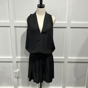 Ramy Brook V-Neck Sleeveless Minidress, L